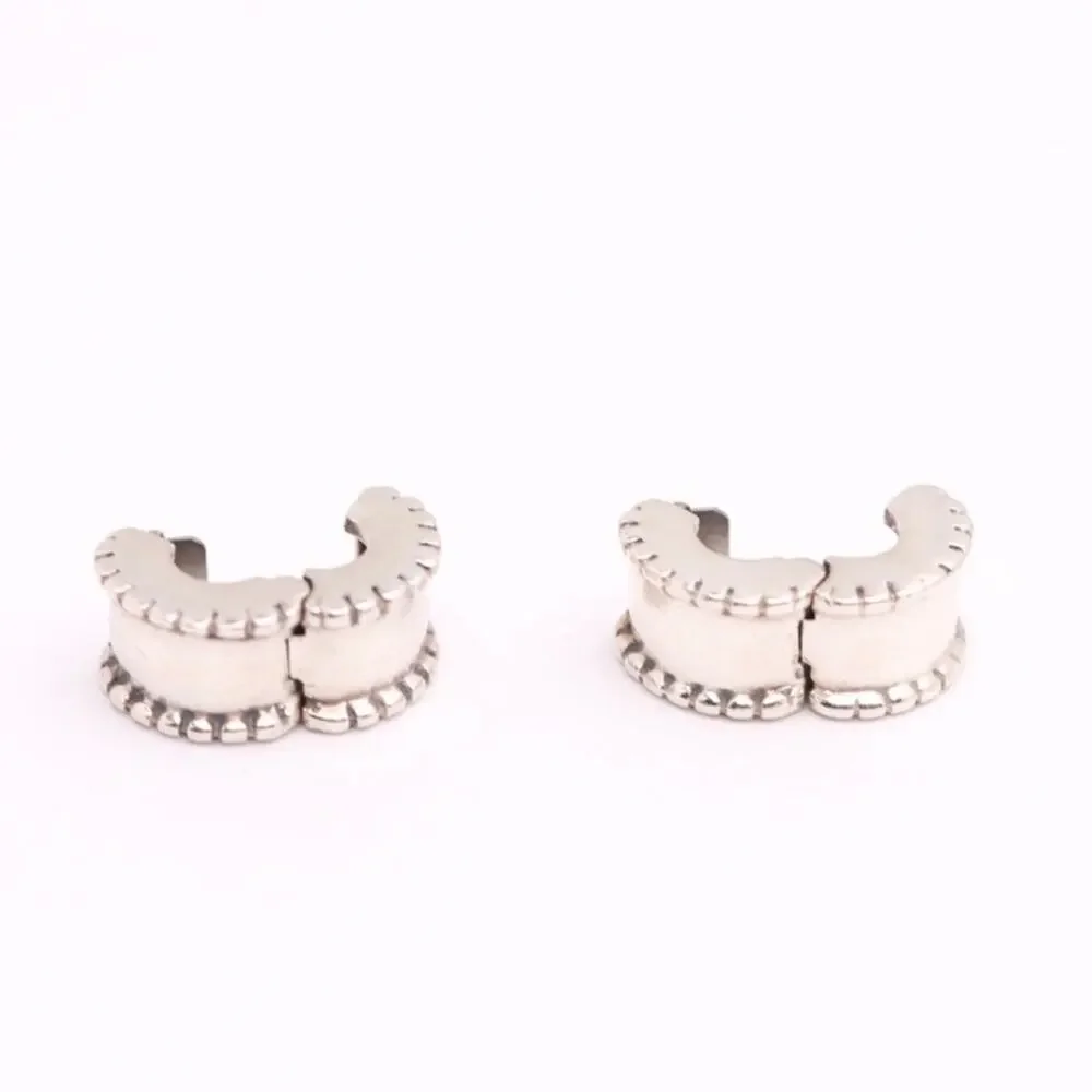 Two Authentic PANDORA Sterling Silver Beveled Clips